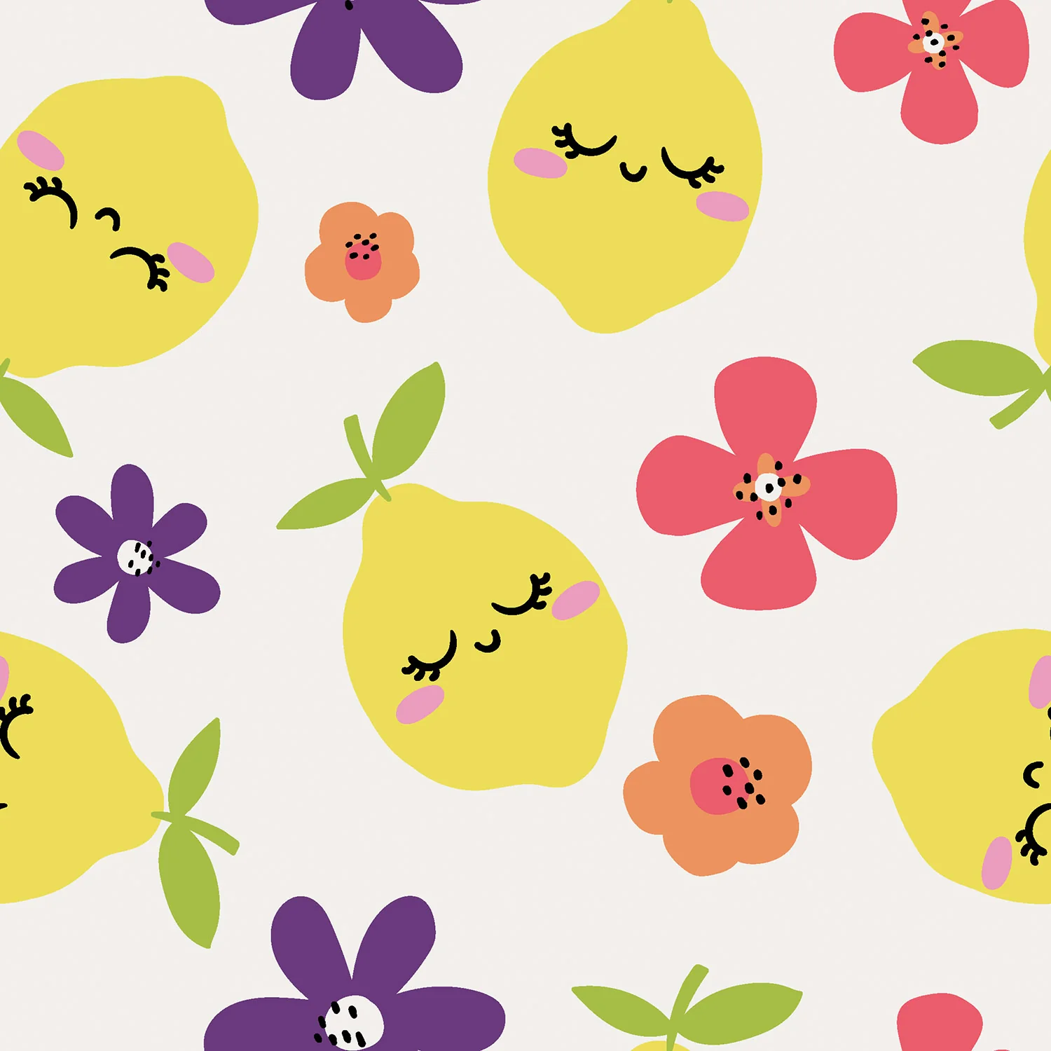 Frischer Motivjersey mit spritzigen Zitronen und zarten Blumen im hochwertigen Digitaldruck, 95% Baumwolle, 5% Elasthan, weich & elastisch für sommerliche Kleidung und Accessoires