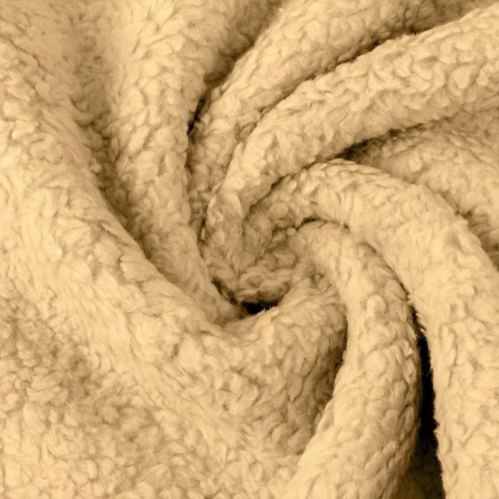 Teddyfleece - Teddy Stoff - Baumwolle - Uni - Beige