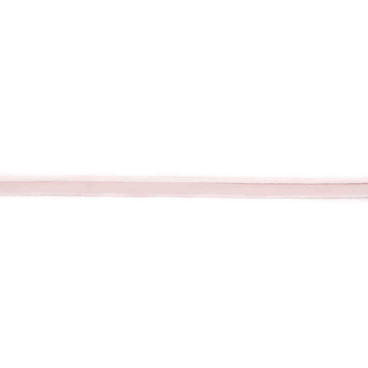 Elastisches Paspelband in zartem Hellrosa, 10 mm Breite, hochwertige Materialmischung mit Lycra, ideal für Babykleidung, Jersey-Shirts und romantische Akzente.