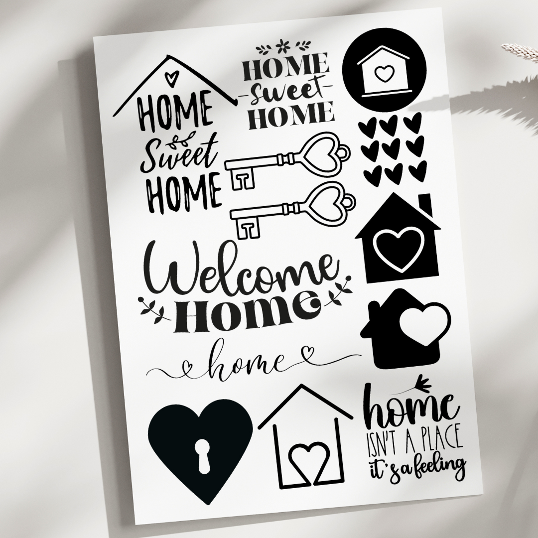 UV Sticker - Rubbelsticker - Handmade - Home - 15,5cm x 22cm