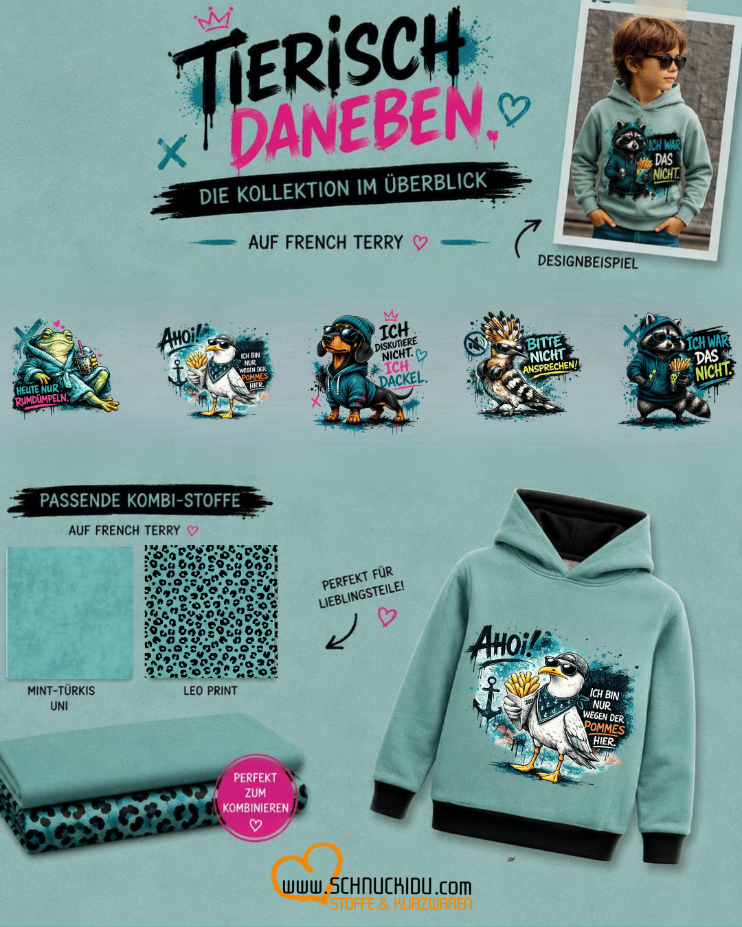 Kollektion „Tierisch Daneben“ – Witzige Panels & perfekte Kombistoffe für deine Nähprojekte
