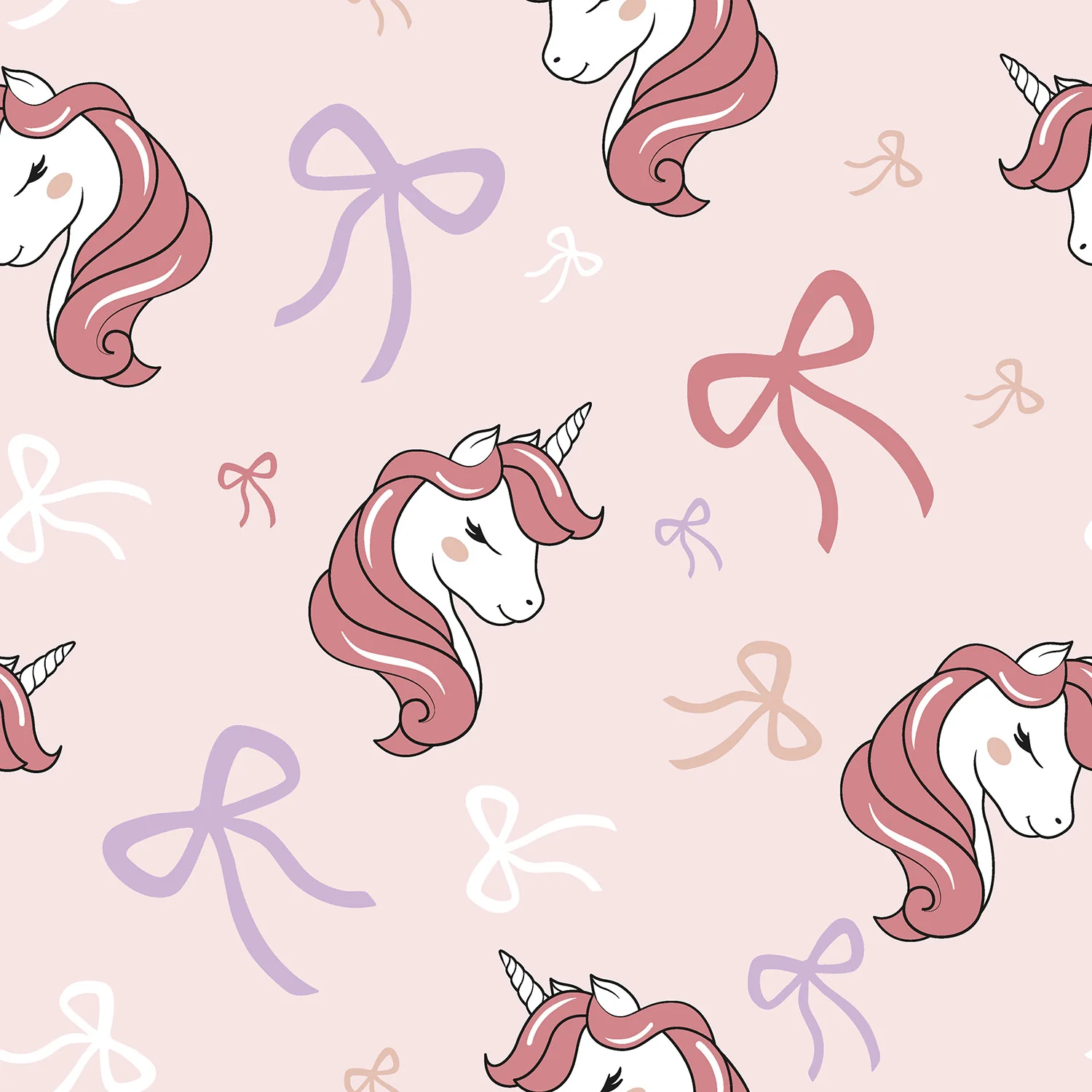  Motivjersey - Digitaldruck - Einhorn auf Rosa