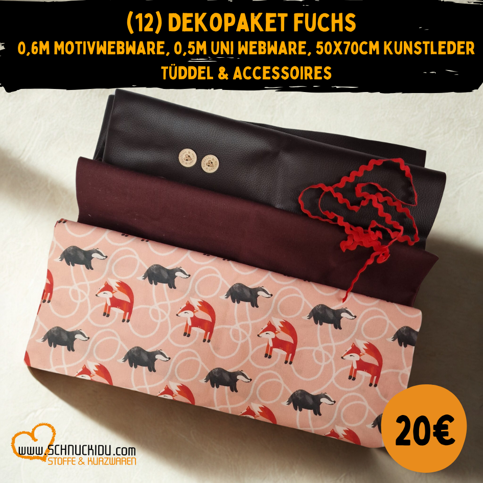 Stoffpaket - Unikat - Dekopaket Fuchs & Dachs