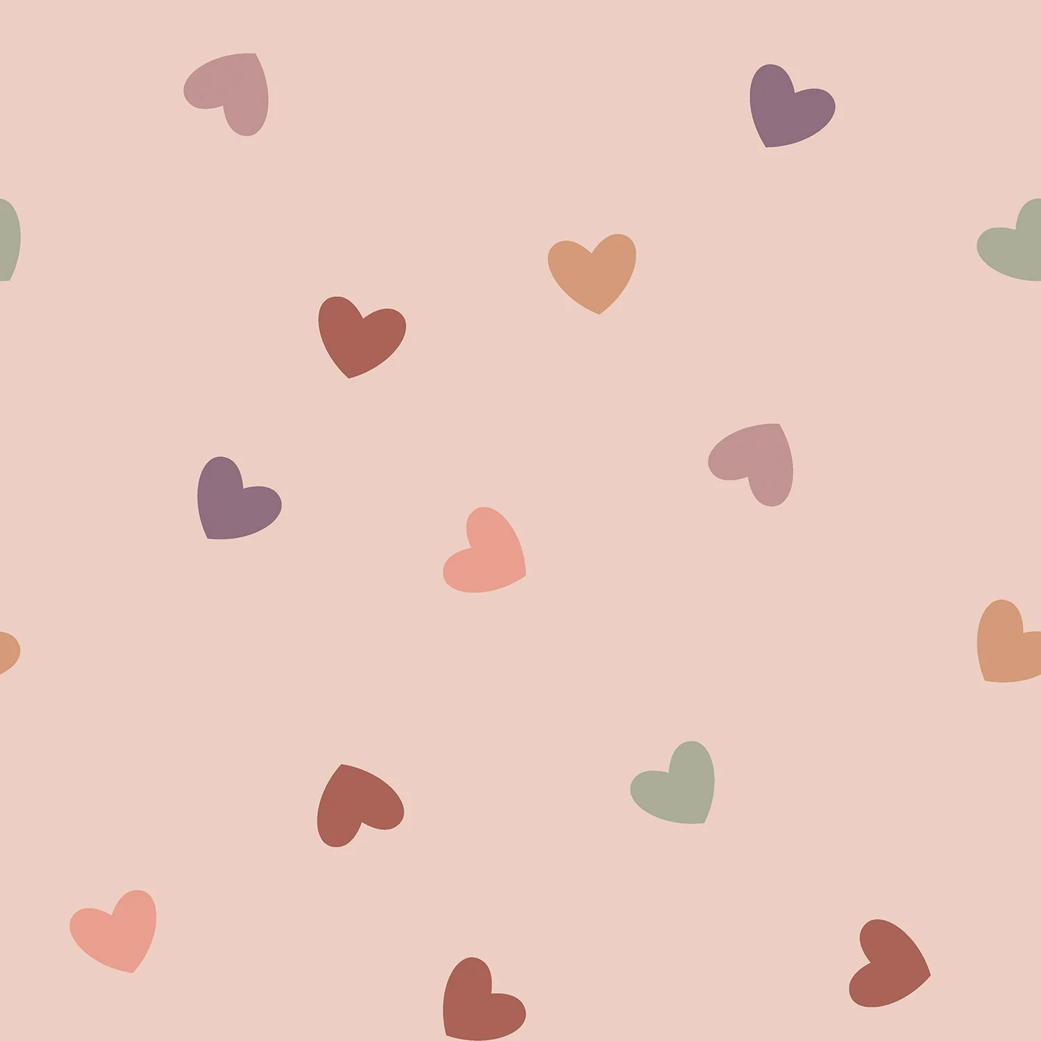 French Terry Sommersweat mit bunten Herzen auf Rosa, elastischer Sweatstoff, 92% Baumwolle 8% Elasthan, 250g/m², Meterware für Kinder- und Damenmode