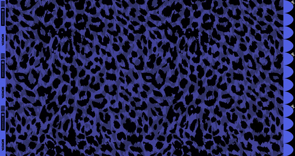 Swafing French Terry Kombistoff Monsta by Thorsten Berger, Allover-Print mit kleinen Monstern in Blau, Sommersweat, 95% Baumwolle 5% Elasthan, Vorbestellung