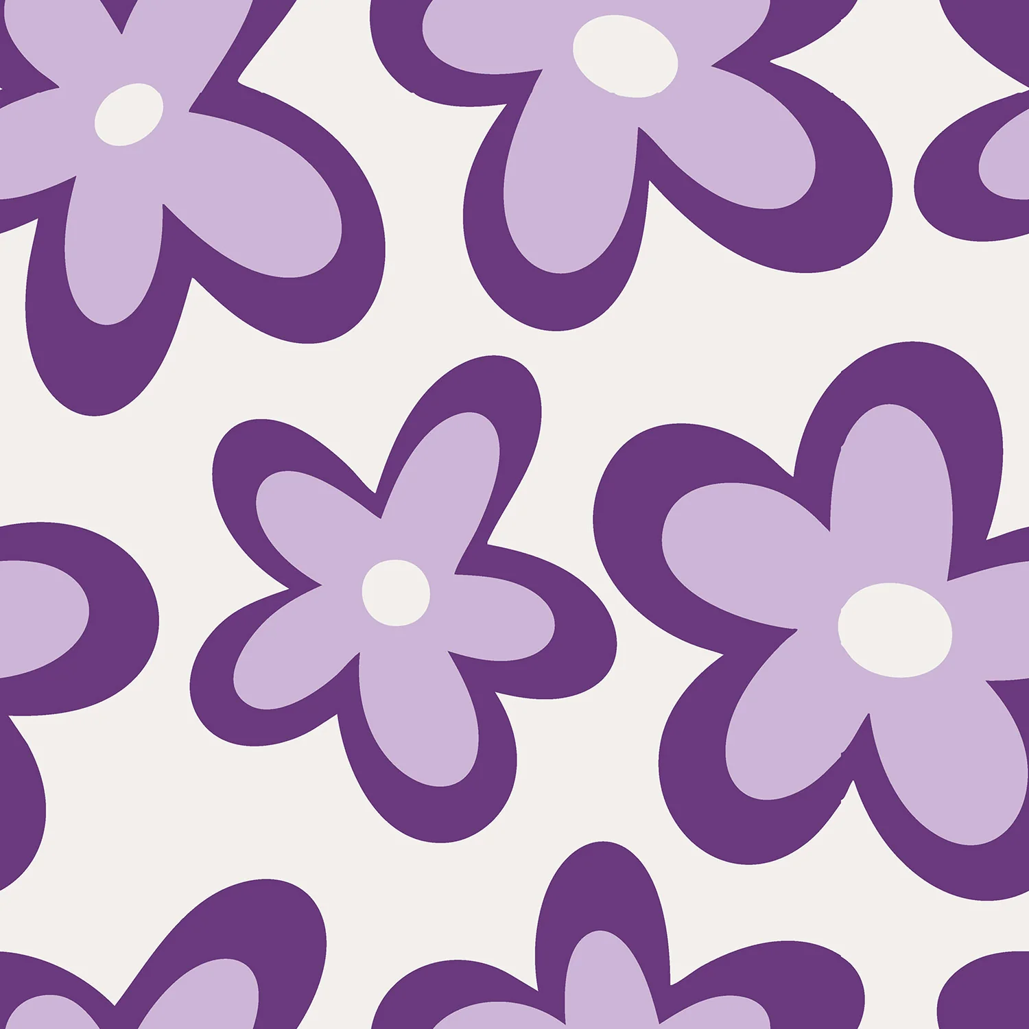  Motivjersey - Digitaldruck - Lila Blumen