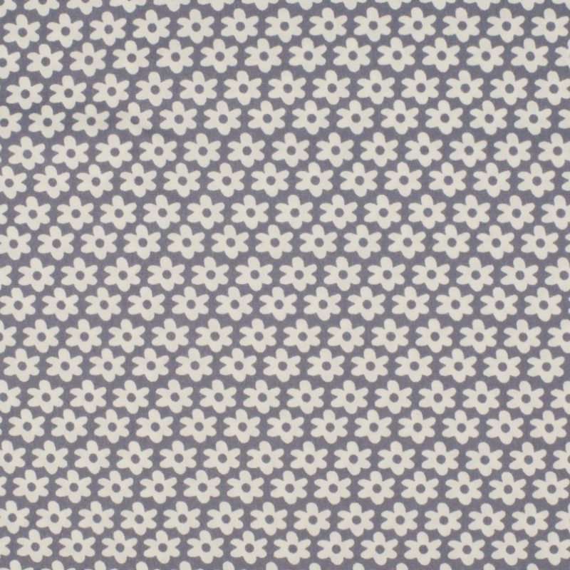 Baumwolle - Baumwoll Stoff - Margerite - Blümchen auf Grau