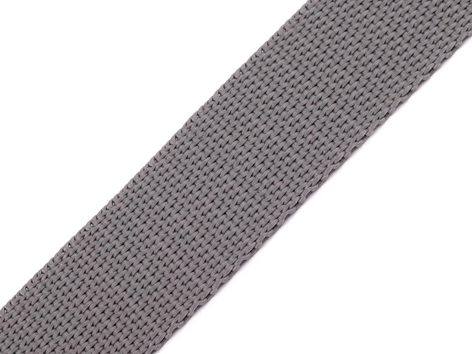 Gurtband - Taschengurtband aus Polypropylen - Uni - Grau - 25mm