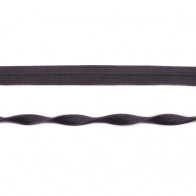 Einfassband elastisch Jaquard 20 mm - Dunkelgrau glänzend