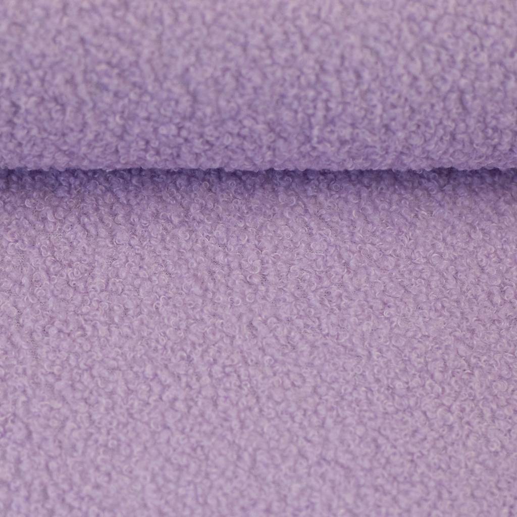 Swafing Teddy-Fleece-Bouclé in Flieder, weicher Teddyplüsch, 100% Polyester, 390g/m², ideal für trendige Jacken und Westen, Vorbestellung Juli/August 2026