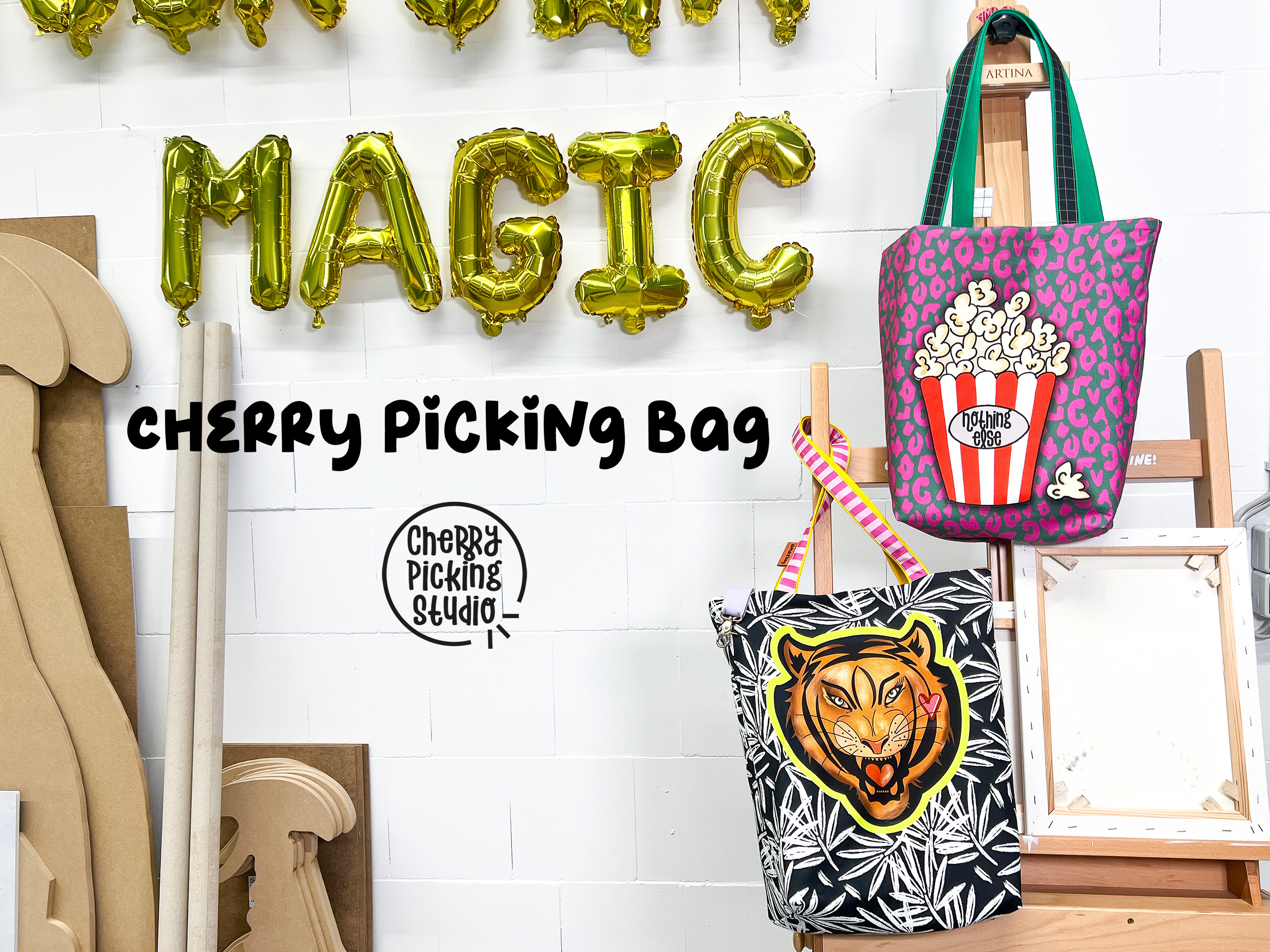 Panel - Cherry Picking Bag - Tiger/Popcorn