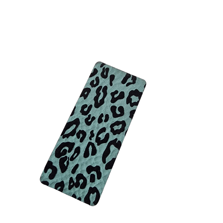 Label - Kunstleder - Smaragd - 4,5cm x 2cm - Leoprint