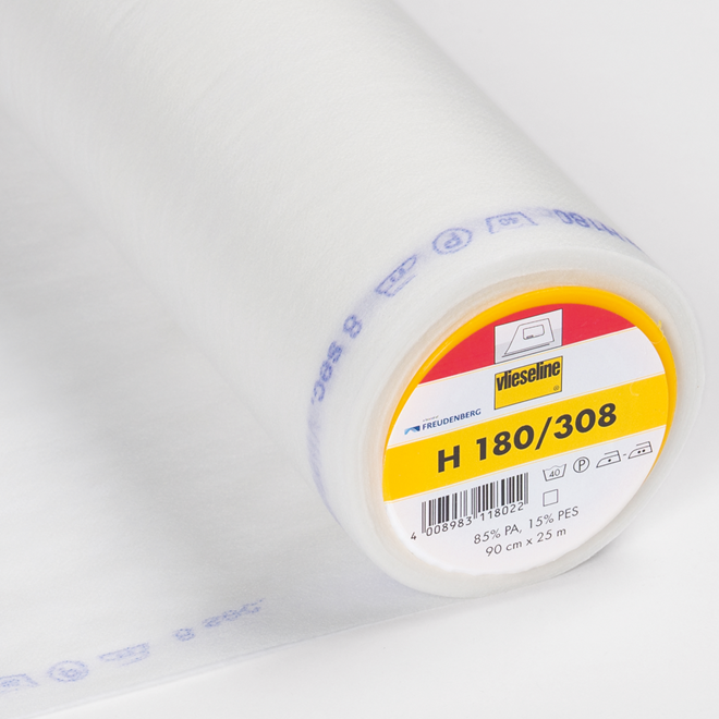 Vlieseline H180 fixierbare Softline Einlage in Weiß, 90 cm breit, leichte und feine Vlieseinlage für Seide und Viskose, OEKO-TEX Standard 100.