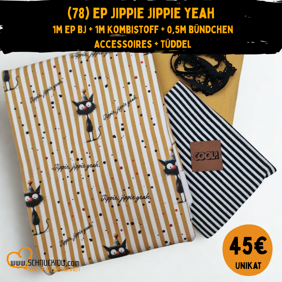 Stoffpaket - Unikat - Jippie Yeah Cat