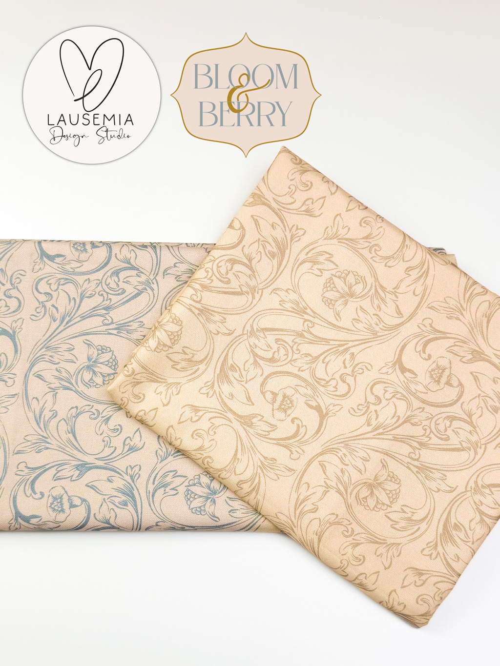 Canvas - Dekostoff - Swafing - Bloom & Berry by Lausemia - Ranken Petrol
