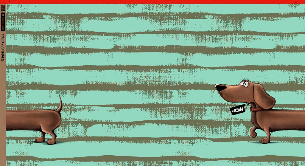 VORORDER - French Terry - Swafing - Thorsten Berger - Panel - Cheeky Animals - 80x150cm - Dachshund Berny Mint