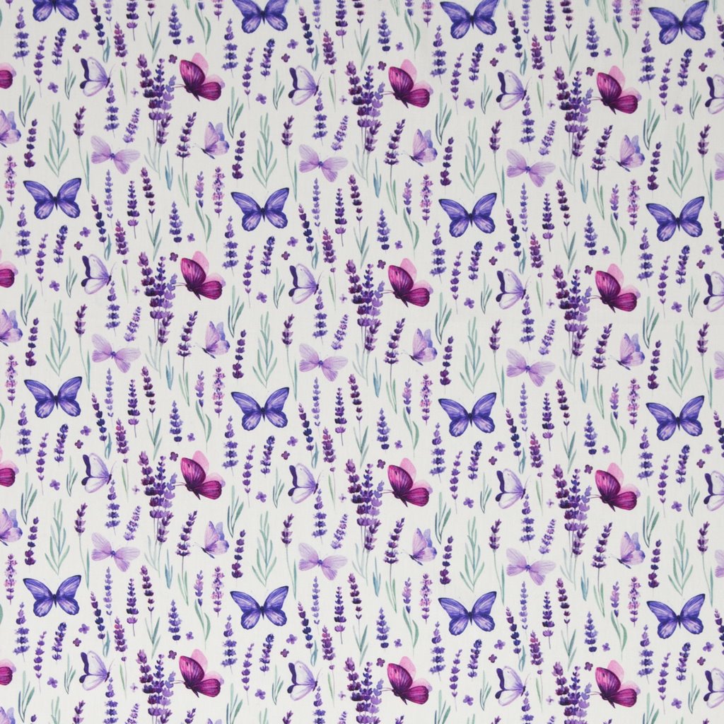 Webware - Baumwoll Stoff - Swafing - Tim - Lavendel und Schmetterlinge