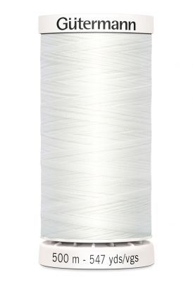Gütermann Allesnäher 500 Meter in Weiß (800) – Hochwertiges Premium-Nähgarn aus 100% Polyester für alle Stoffe. Strahlend weißer Allesnäher, reißfest und farbecht.