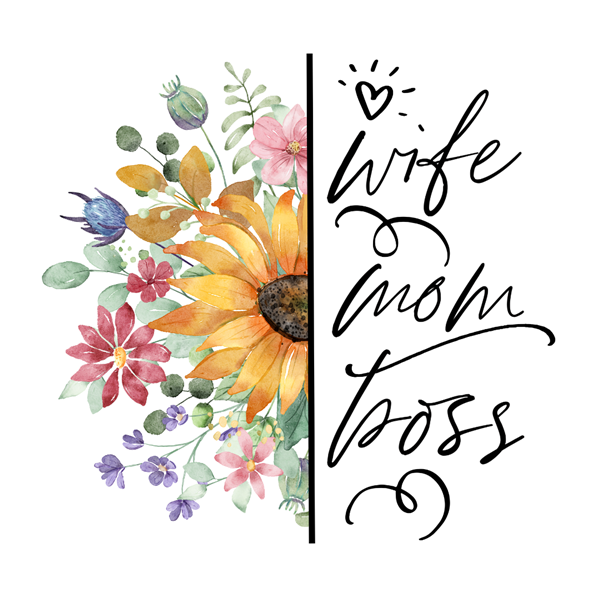 Bügelbild - Plott - Wife Boss Mom - 15,1cm x 14,8cm