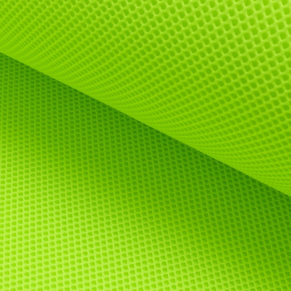 Mesh 3D Polstergewebe in knalligem Neon-Grün, atmungsaktiver und elastischer Abstandsstoff aus 100% Polyester, 270g/m², für Taschen, Rucksäcke und Kissen