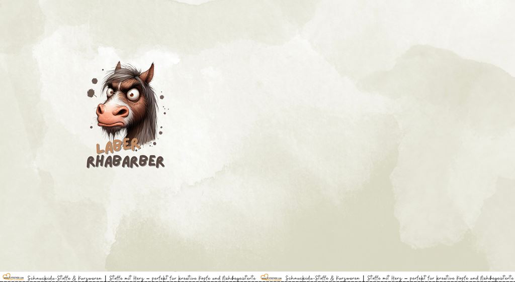 Panel Eigendesign Jersey "Laber Rhabarber" mit lustigem Pferde-Motiv auf hellem, strukturiertem Grund – ca. 80x155cm, 92% Baumwolle, 8% Elasthan, Öko-Tex Standard 100