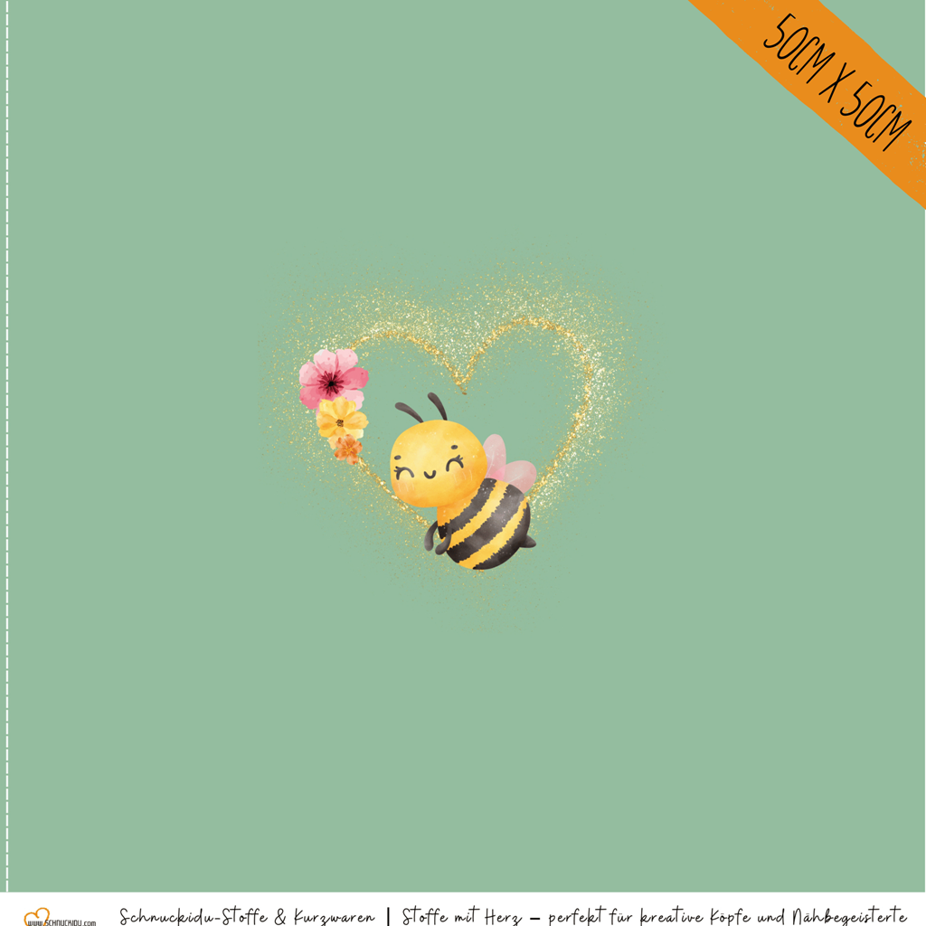 Vororder - Panel Eigendesign  - Jersey - ca. 50x50cm - Bienchen