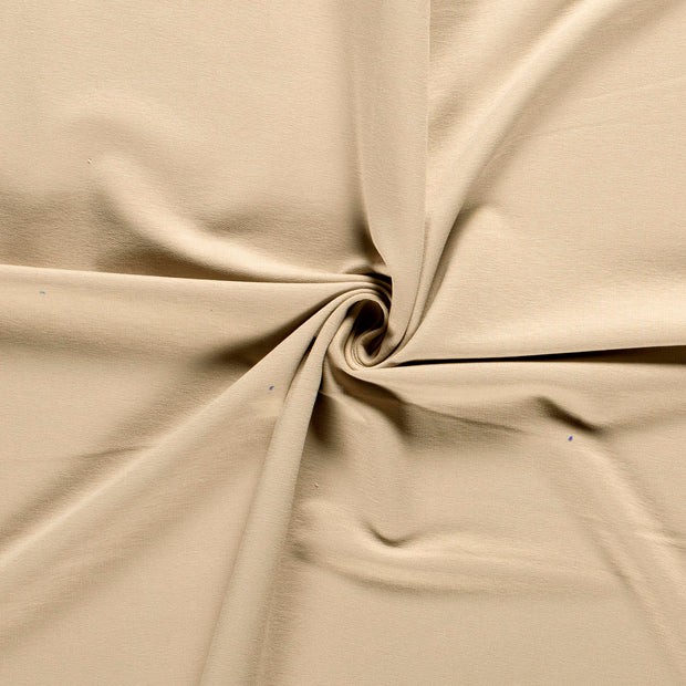 French Terry Sommersweat Uni in Beige – heller Sandton, ungeraut, 95% Baumwolle, Öko-Tex Standard 100, elastisch