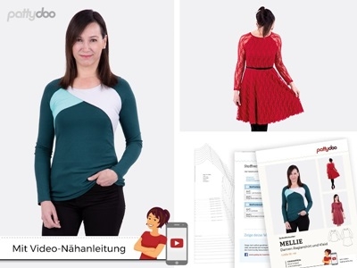 Pattydoo - Schnittmuster Mellie Damen Raglanshirt und Kleid by pattydoo Pattydoo - Schnittmuster Mellie Damen Raglanshirt und Kleid by pattydoo