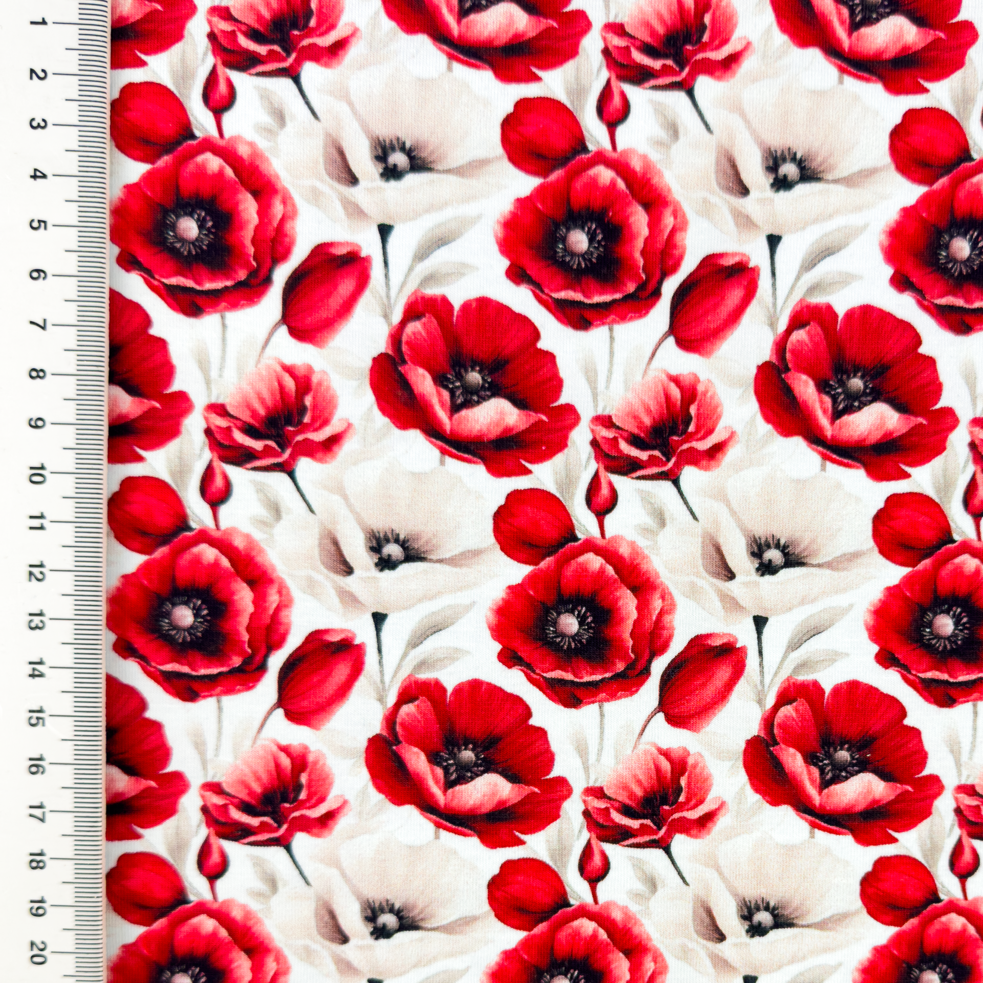 Baumwolljersey - Motivjersey - Mohnblume