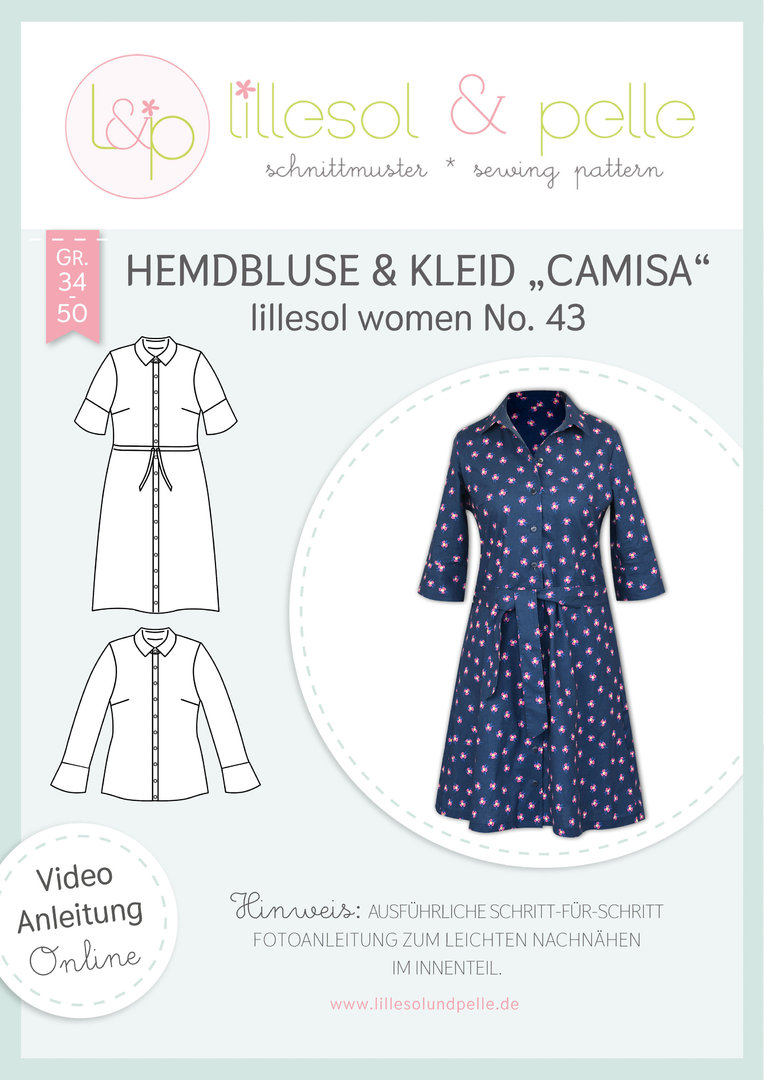 Papierschnittmuster lillesol women No.43 Hemdbluse & Kleid Camisa