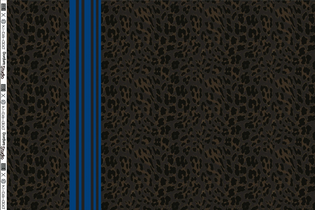 Hochwertiger Swafing Modal French Terry Modal Leo von ki-ba-doo mit Leo-Muster in Braun und leuchtender blauer Streifenbordüre
