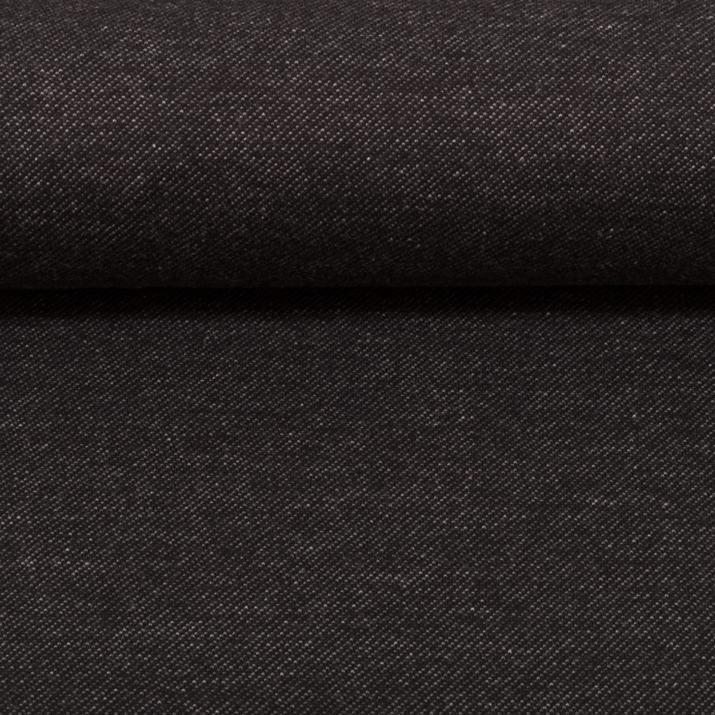 Baumwolljersey Swafing Austin Jeansoptik Schwarz – Elastischer Jersey in schwarzer Denim-Optik für Hosen, Kleider und Shirts.