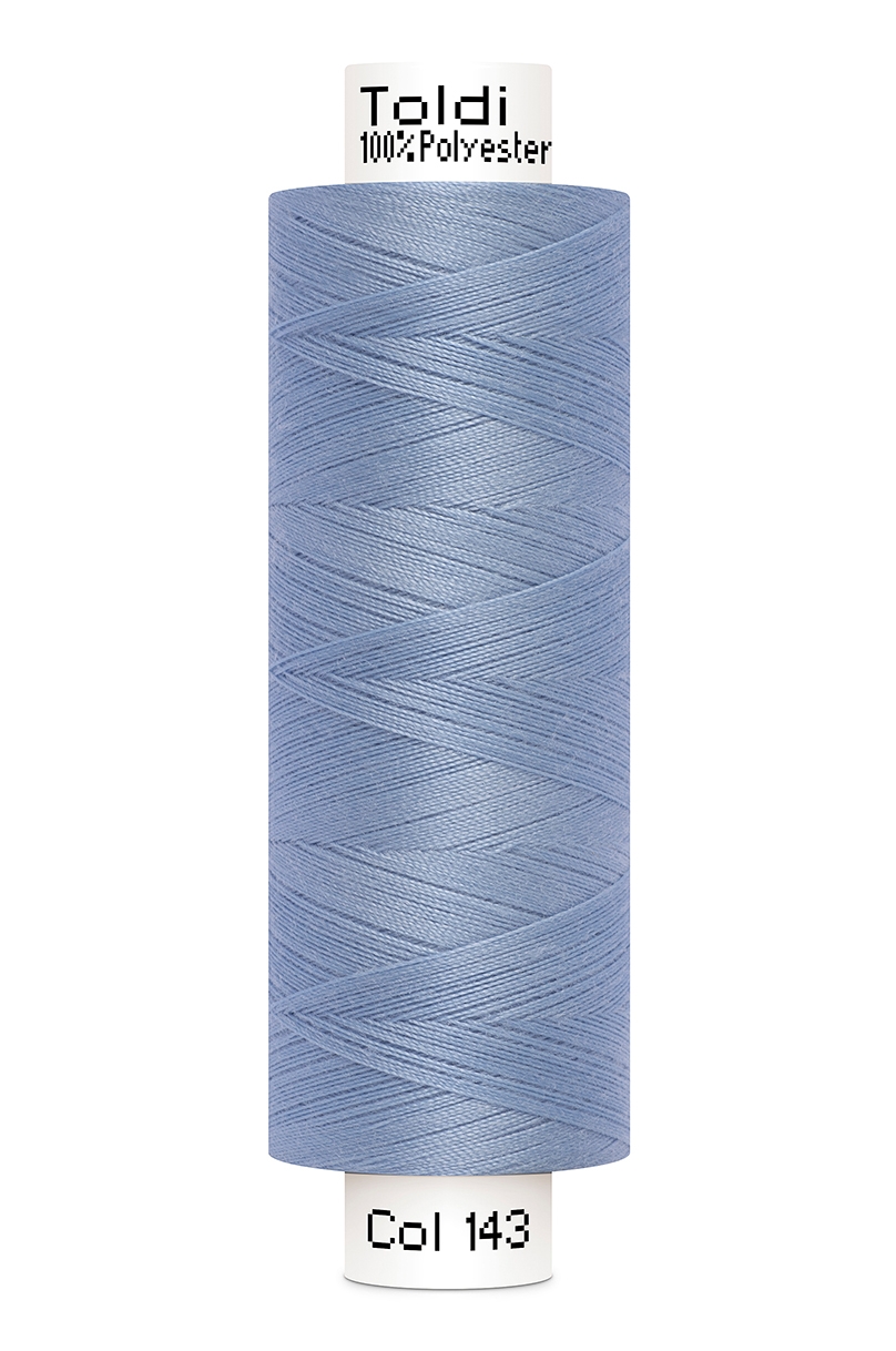 Gütermann Toldi Allesnäher Nähgarn in klassischem Blau (143), 500m Spule, reißfester Universalfaden aus Polyester für alle Stoffe und Nähmaschinen.