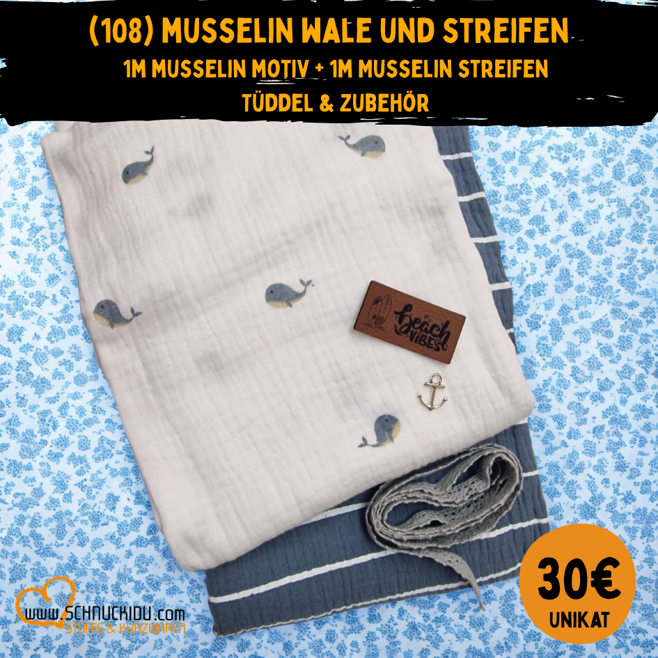 Stoffpaket - Unikat - Wale und Streifen