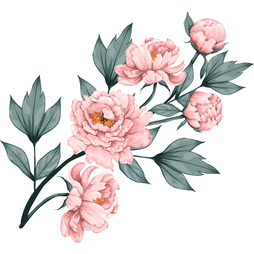 Bügelbild - Plott - Rosa Blumen - 12,9cm x 11,8cm