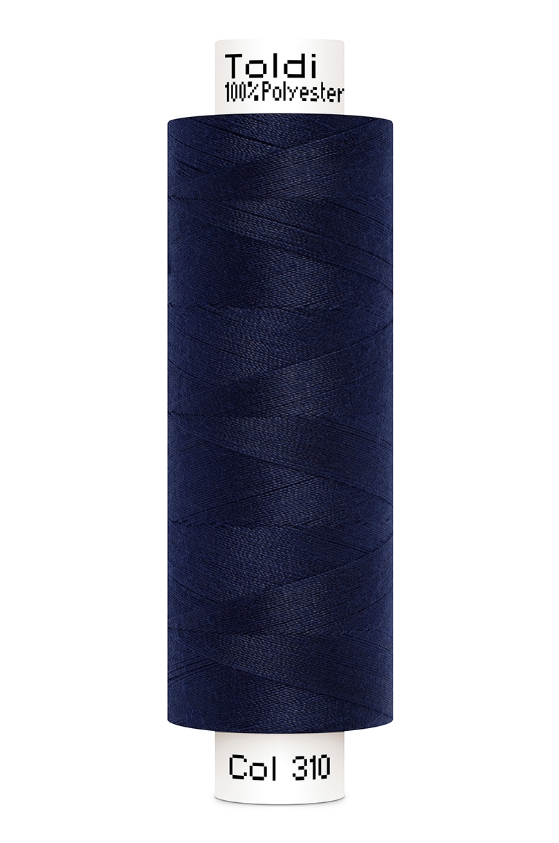 Gütermann Allesnäher Toldi 500 Meter in Navy (310) – Hochwertiges Nähgarn aus 100% Polyester für Nähmaschinen und Handarbeiten in dunklem Marineblau.
