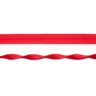 Elastisches Jacquard-Einfassband in glänzendem Rot, 20mm Breite, hochwertige Meterware mit feiner Webstruktur für Lingerie, Sportmode und elastische Abschlüsse.