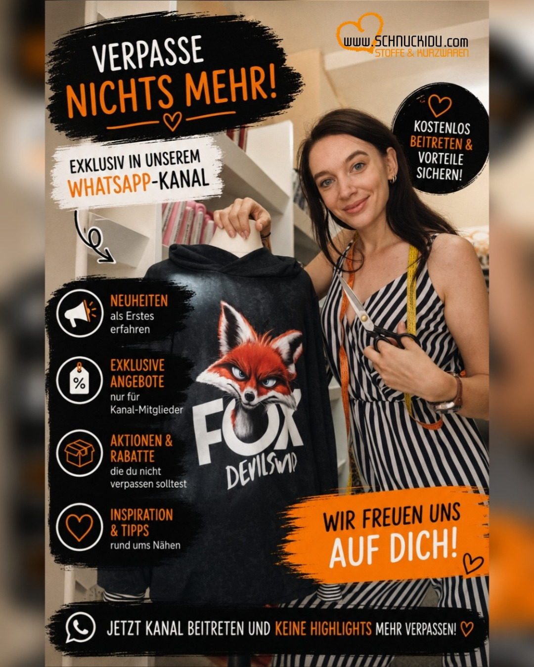 Schnuckidu WhatsApp-Kanal für Nähfans! Immer up-to-date!