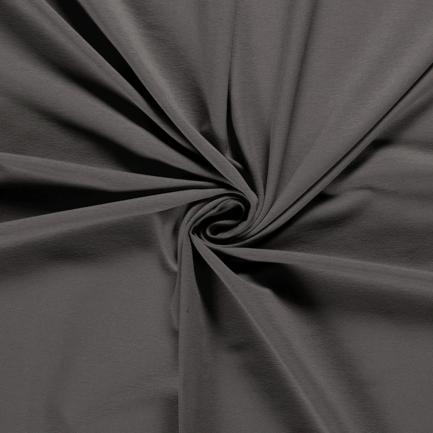 French Terry Sommersweat Uni in Graubraun – dunkler Schlamm-Ton, ungeraut, 95% Baumwolle, Öko-Tex Standard 100, elastisch