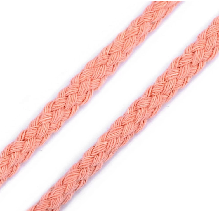 Doppelt gewebte Baumwollkordel - 5mm - 7mm - Lachs