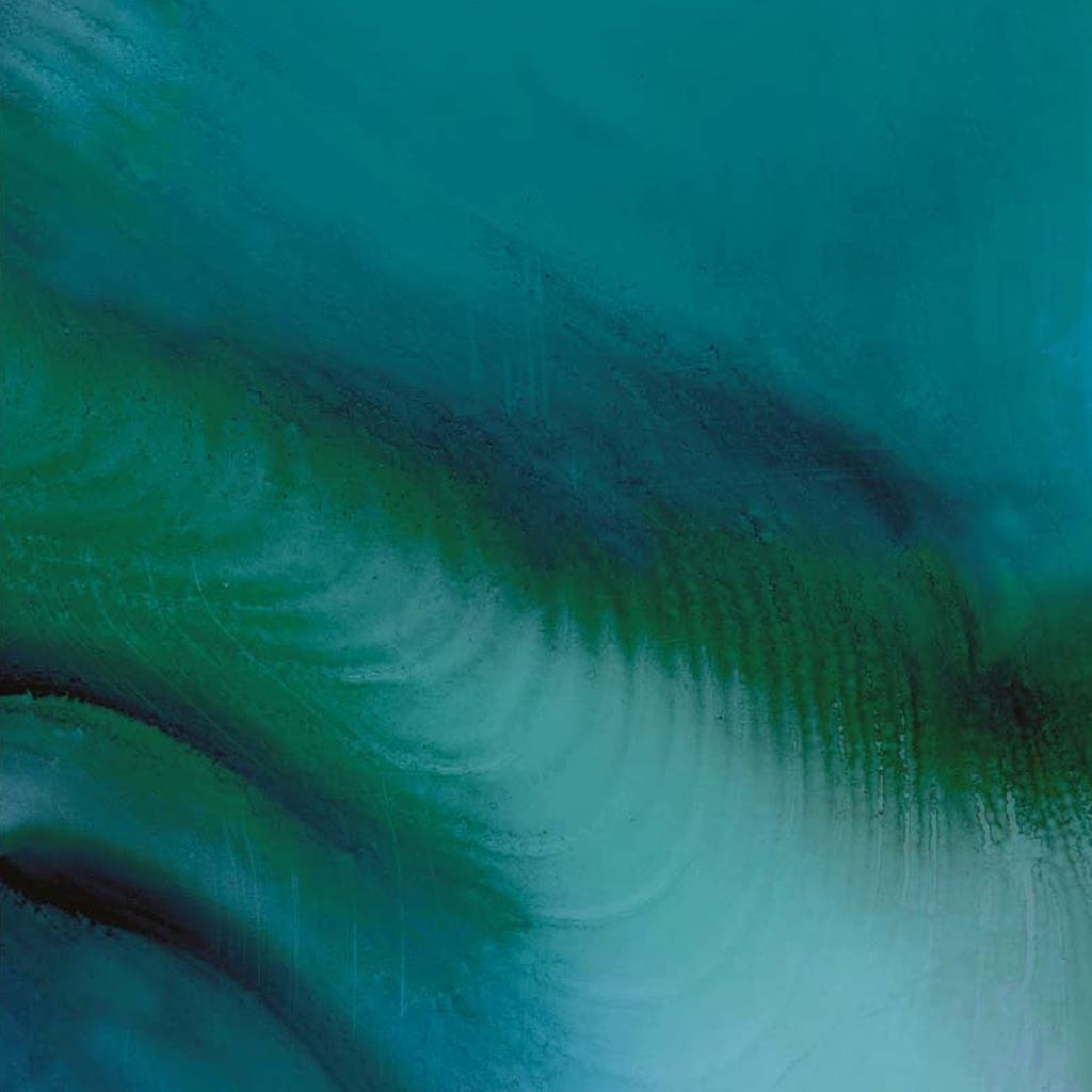 Softshell mit Plüschabseite - Aquarell Tinte auf Ozeanblau