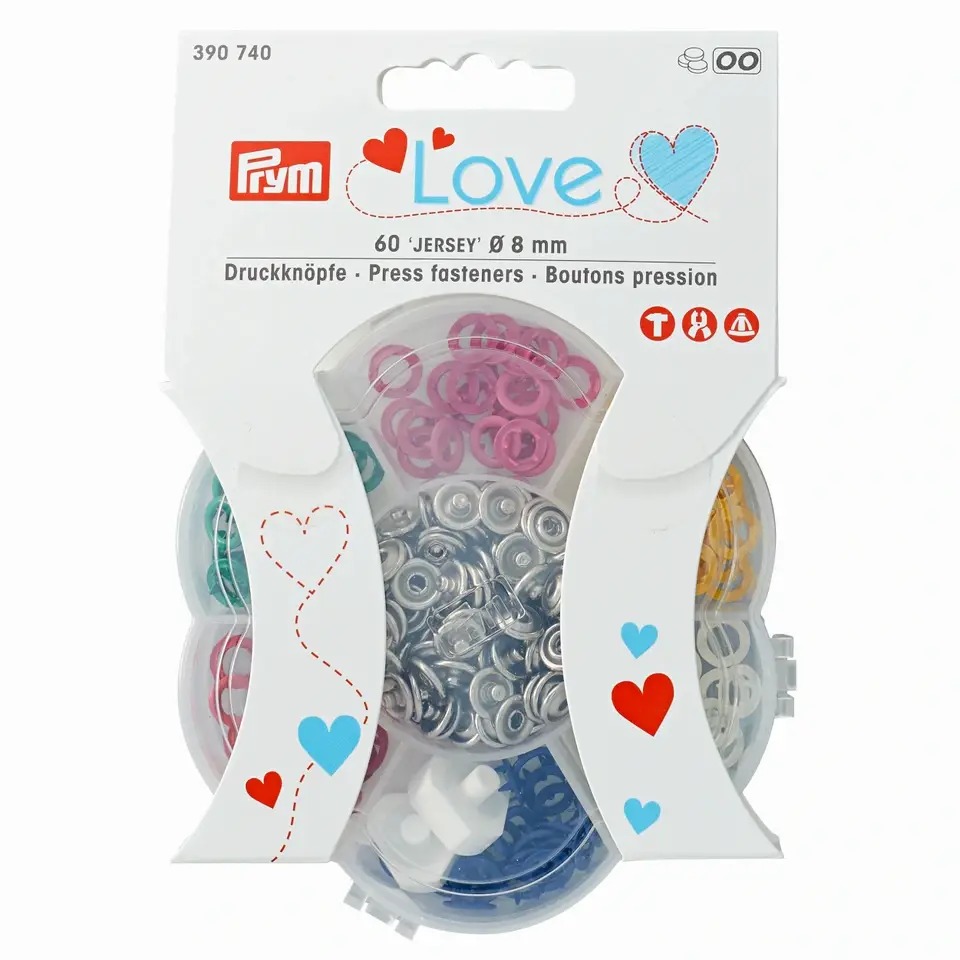 Prym Love Jersey Druckknöpfe in 6 Farben - 8mm Durchmesser