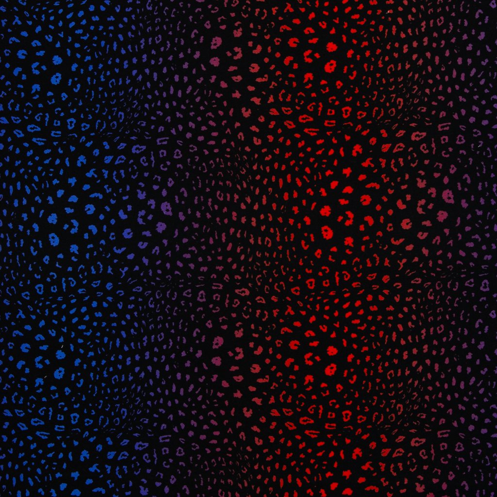 Swafing French Terry Abado Leoprint, bunter Leo-Stoff mit Farbverlauf Blau Rot Violett, Sommersweat für Kinder & Erwachsene, 95% Baumwolle 5% Elasthan, Vorbestellung