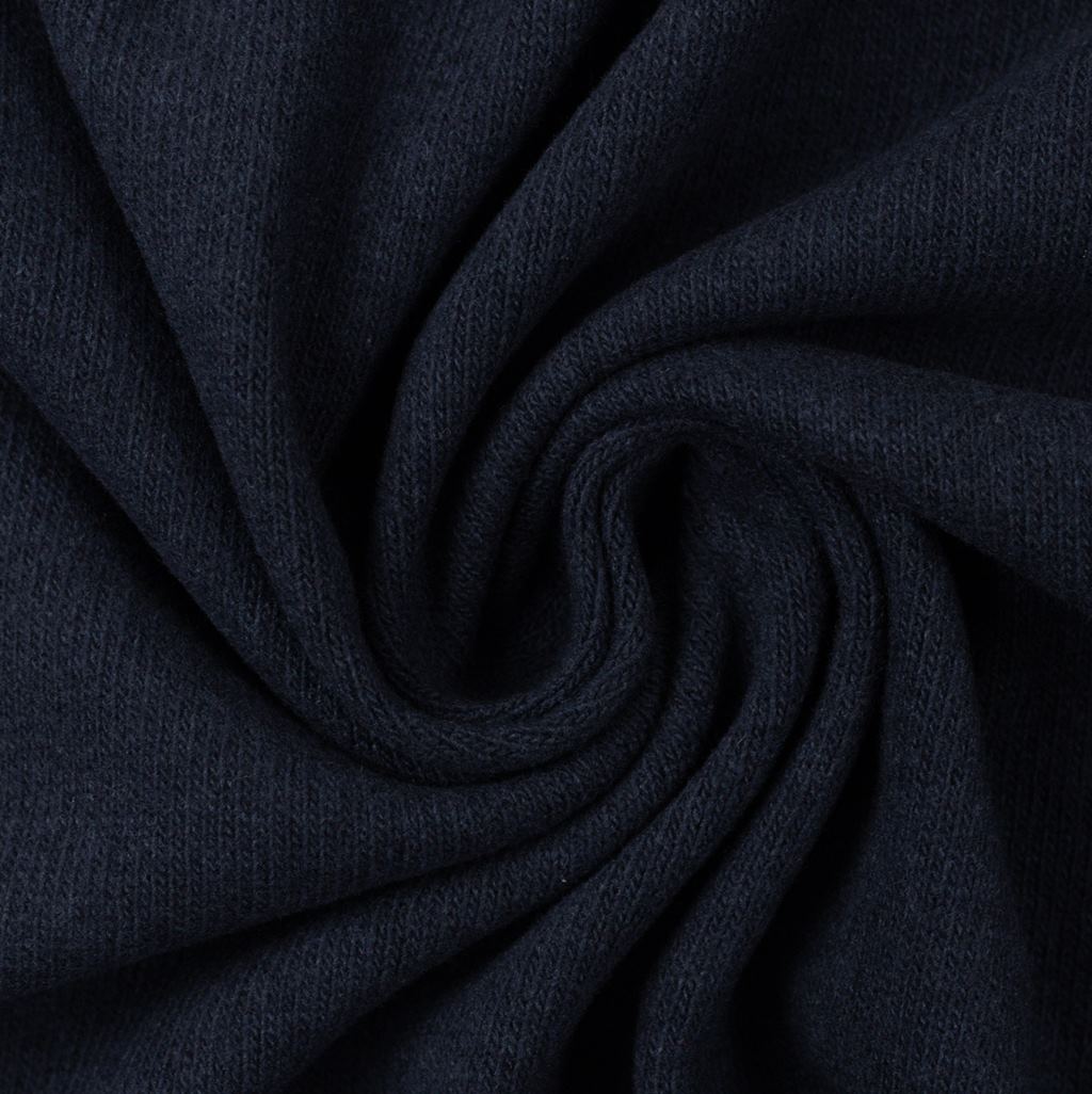 Hochwertiger Swafing Baumwollstrick Bono in Dunkelblau Navy, elastischer Strickstoff für Cardigans, Pullover, Strickjacken und Mützen