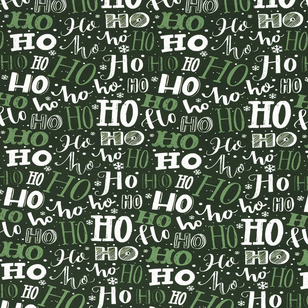 Baumwolljersey - Motivjersey - Swafing - Bern - Weihnachten - Hohoho auf Dunkelgrün