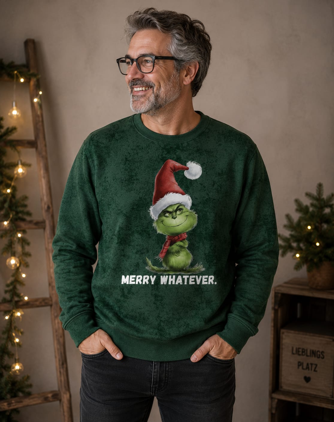 VORORDER - Panel Eigendesign  - French Terry - ca. 82x145cm - Merry Whatever