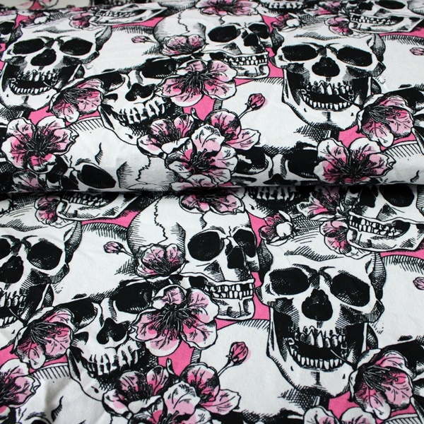 Eigenproduktion - French Terry - Sommersweat - Miss Skull Bold