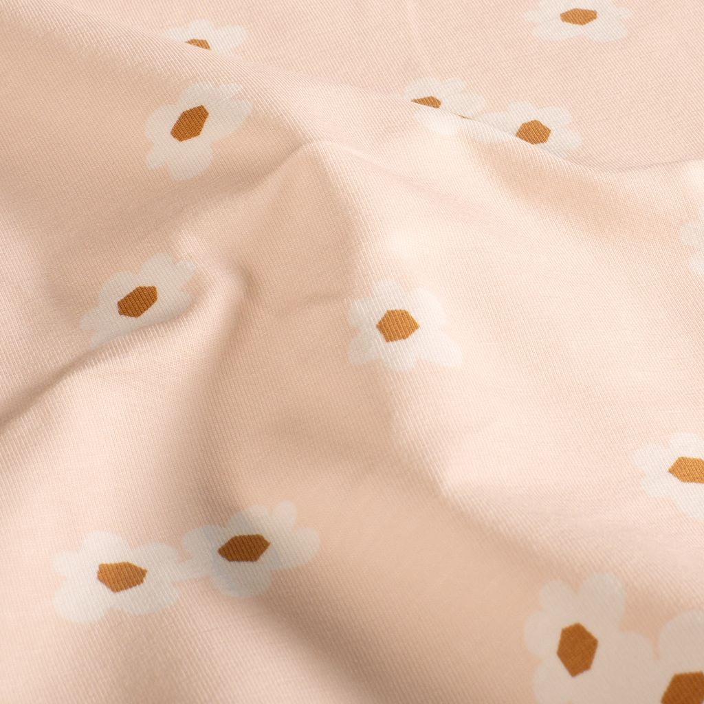  Motivjersey - Digitaldruck - Blümchen auf Apricot