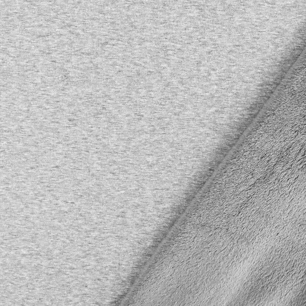 Alpenfleece - Sweat mit Plüschfell-Abseite - Uni - Hellgrau Melange