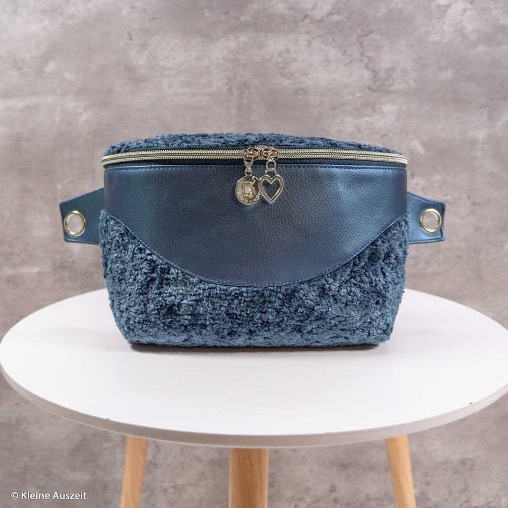 Cordstoff Montevideo – Grob gerippter Cord-Samt - Blau